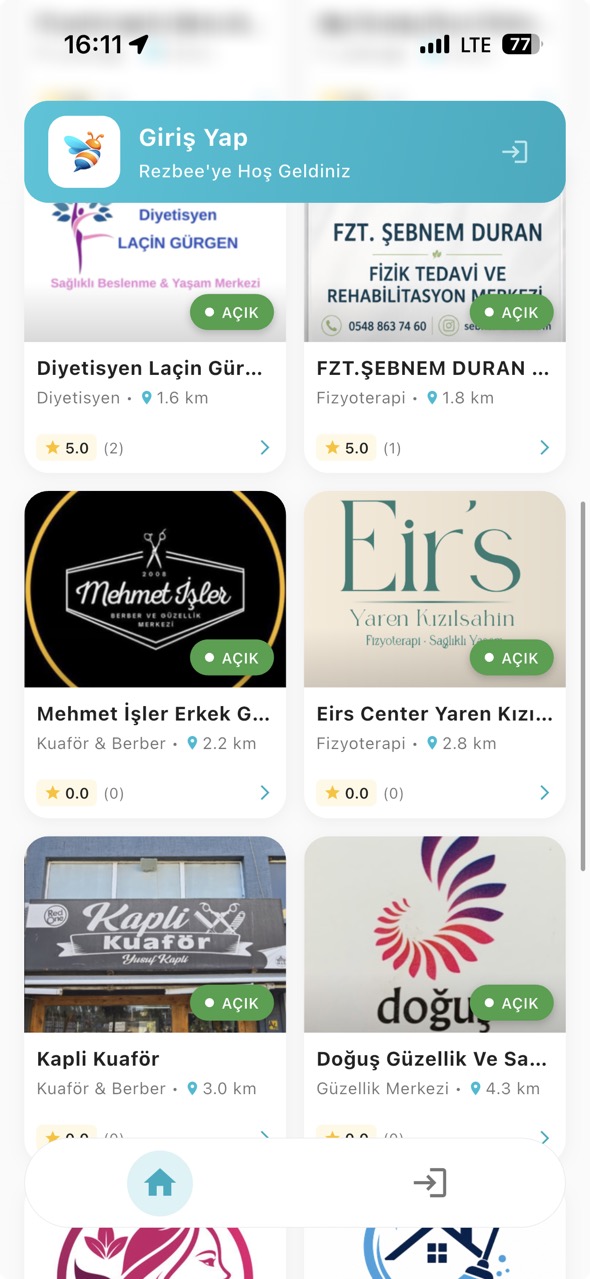 Rezbee'yi açın