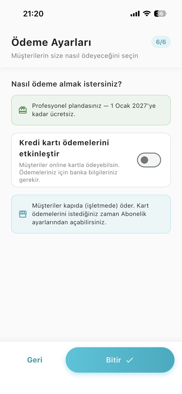 Ödeme ayarları